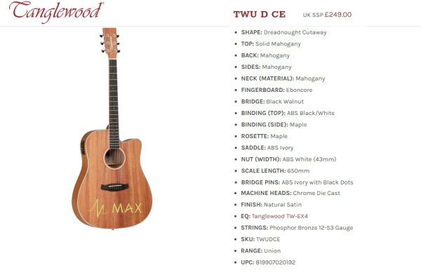 Tanglewood TWUDCE - Hình ảnh 3